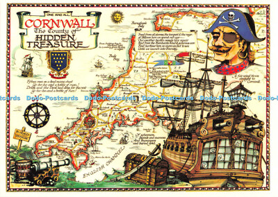 D116495 One and All Cornwall. The County of Hidden Treasure. Murray King. Postca
