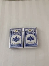 No. 555 Plastic Coated A Playing Cards Blue Deck SEALED Size 3.5" x 2.25"