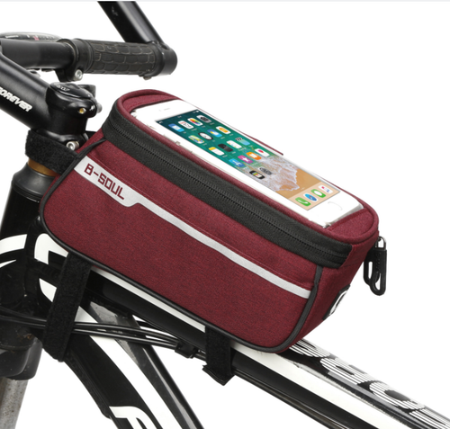 Marco de bicicleta bolsa delantera impermeable bicicleta de montaña paquete de silla de montar soporte para teléfono móvil - Imagen 16 de 18