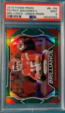 2019 Panini Prizm #B-PM Patrick Mahomes Brilliance Green Prizm PSA 9 Pop 10
