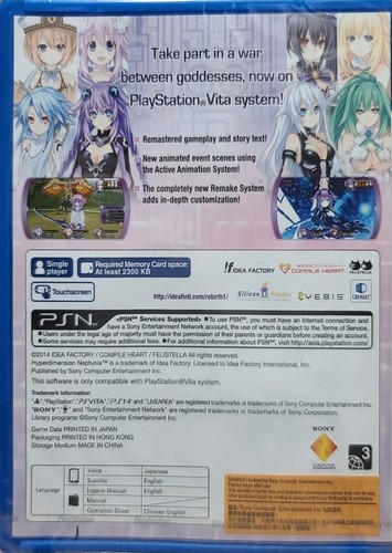 Hyperdimension Neptunia Re;Birth 1 (English Sub) Region 3 Ps Vita Japanese Voice - Picture 2 of 2