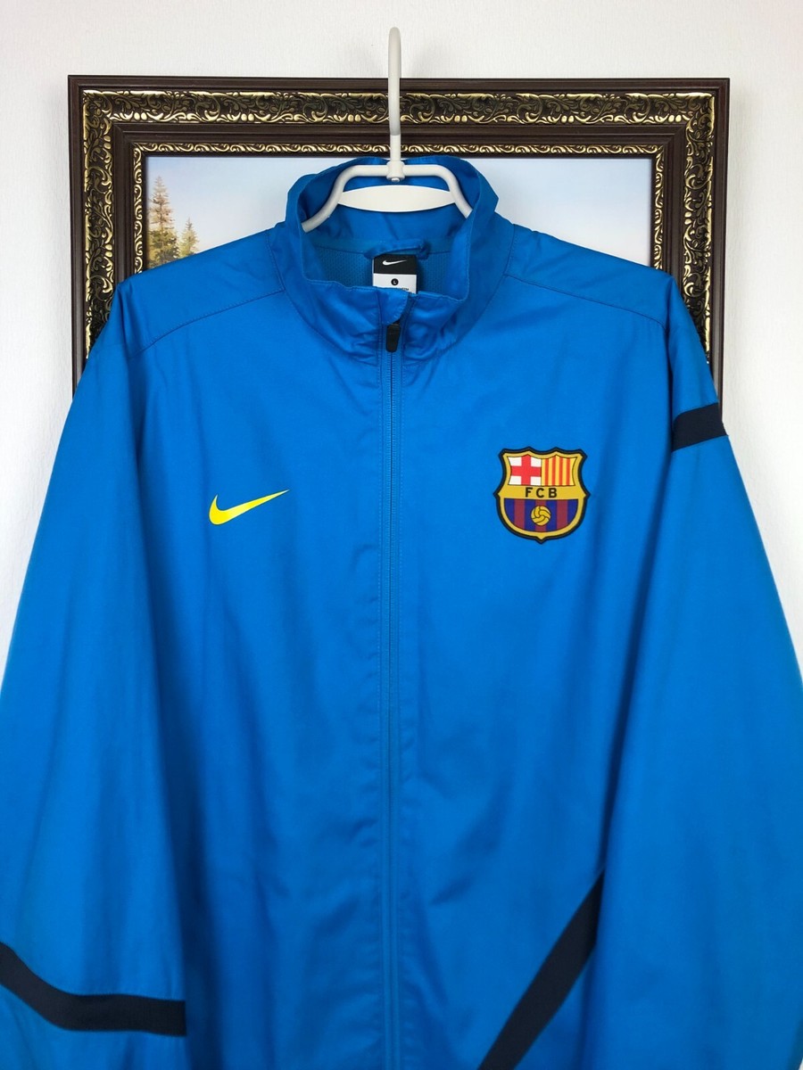 Vintage Nike FC Barcelona Football Jacket Blue Soccer Track Top