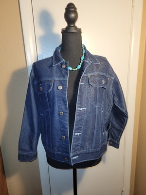 Webs Jeans Dark Wash Blue Jean Jacket Denim Size M Vtg Y2K