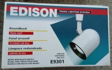 EDISON E9301 Roundback Track Light, White with Black Baffle 50W R20 - NEW