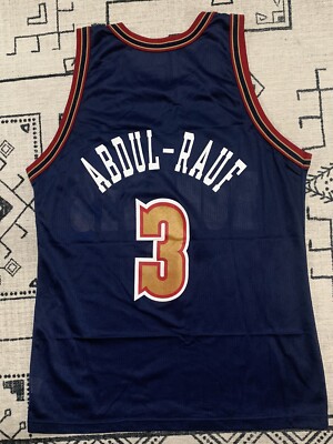 NBA DENVER NUGGETS ABDUL RAUF 激レア RARE Mahmoud Abdul-Rauf #3 Champion Jersey 44 Large Denver
