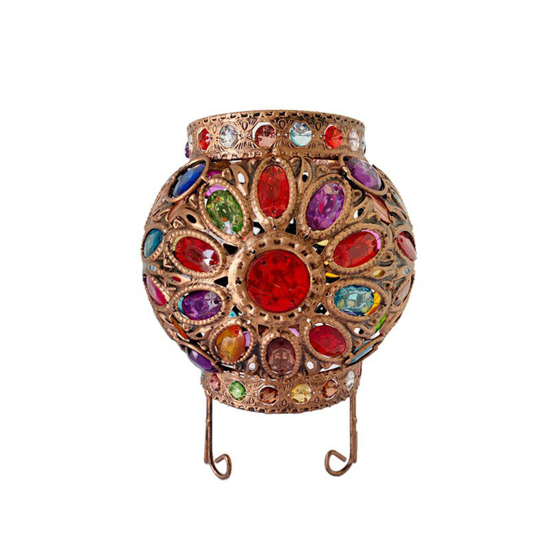 Mission Table Lamp Light Tiffany Stained Glass Antique Night Lamp with Bead Deco
