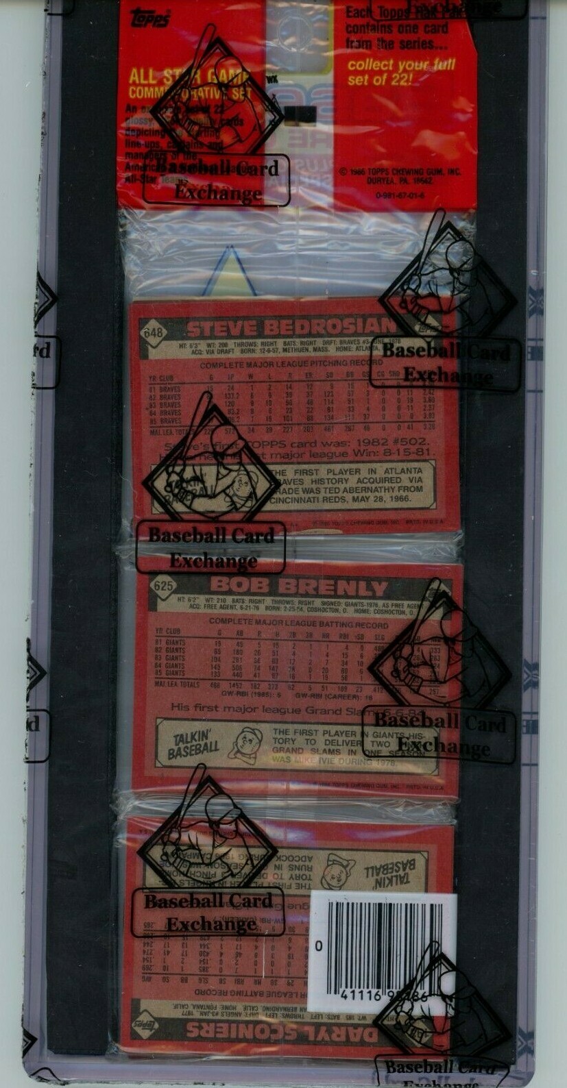 1986 Topps Rack Pack Harold Reynolds RC & HOF Rickey Henderson Top