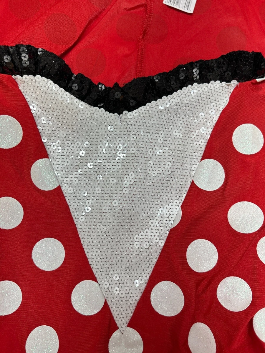 NWOT Disney Minnie Mouse Womens Costume Large 12-14 Dress Ears Belt Halloween