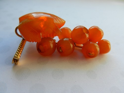 old Russian vintage soviet USSR AMBER PIN BROOCH in a box - Picture 9 of 18