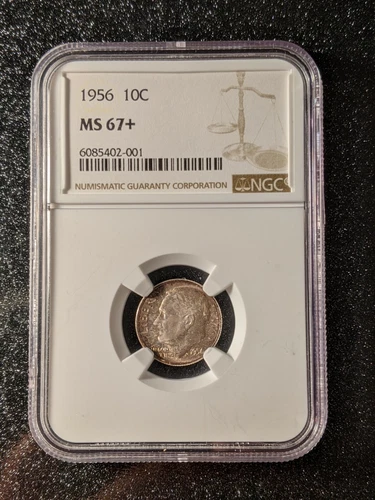 1956 Silver Roosevelt Dime NGC MS-67+ Beautiful