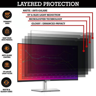 Pack] Magnetic Computer Privacy Screen Filter 27 Inch For 16:9