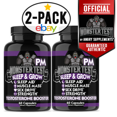 Angry Supplements MONSTER TEST PM Test Booster Sleep Aid Men Drive 2pack