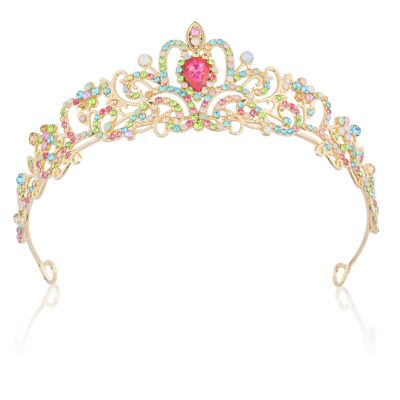 Corona Dorada Para Mujer Tiara De Cumpleanos Quinceanera Boda Cosplay