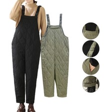 Mujeres Acolchado Acolchado Mono Pantalones Informales Cálidos Tirantes Pantalones Mono