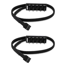 2 Pack 4pin Pwm Pc Case Fan Hub Power Supply Cable 1 To 5 Way Splitter Pc Moth