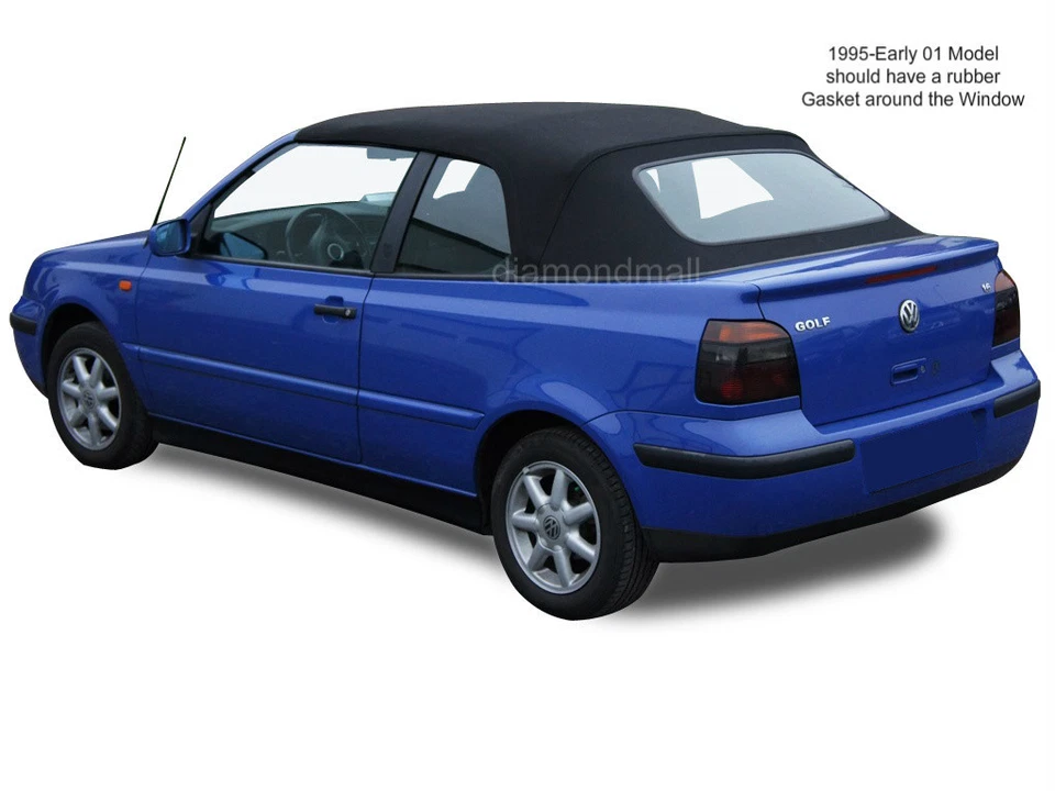 Volkswagen VW Golf Cabriolet 1995-2001 convertible techo blando, descapotable negro Foto 2 de 4