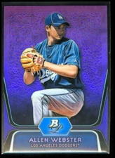 2012 Bowman Platinum Prospects Purple Refractors #BPP47 Allen Webster RC Card