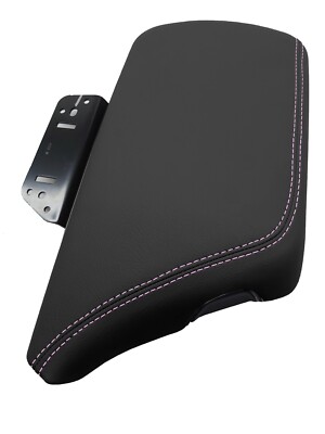 Fits 2015-2020 Dodge Challenger PVC Console Lid Armrest Cover Pink Stitch