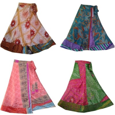 women Silk Skirt Wholesale Skirt Wrap Around Indian Wrap Skirt  20 PC Lot