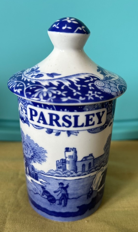 Spode Blue Italian Spice Jars x6 eBay
