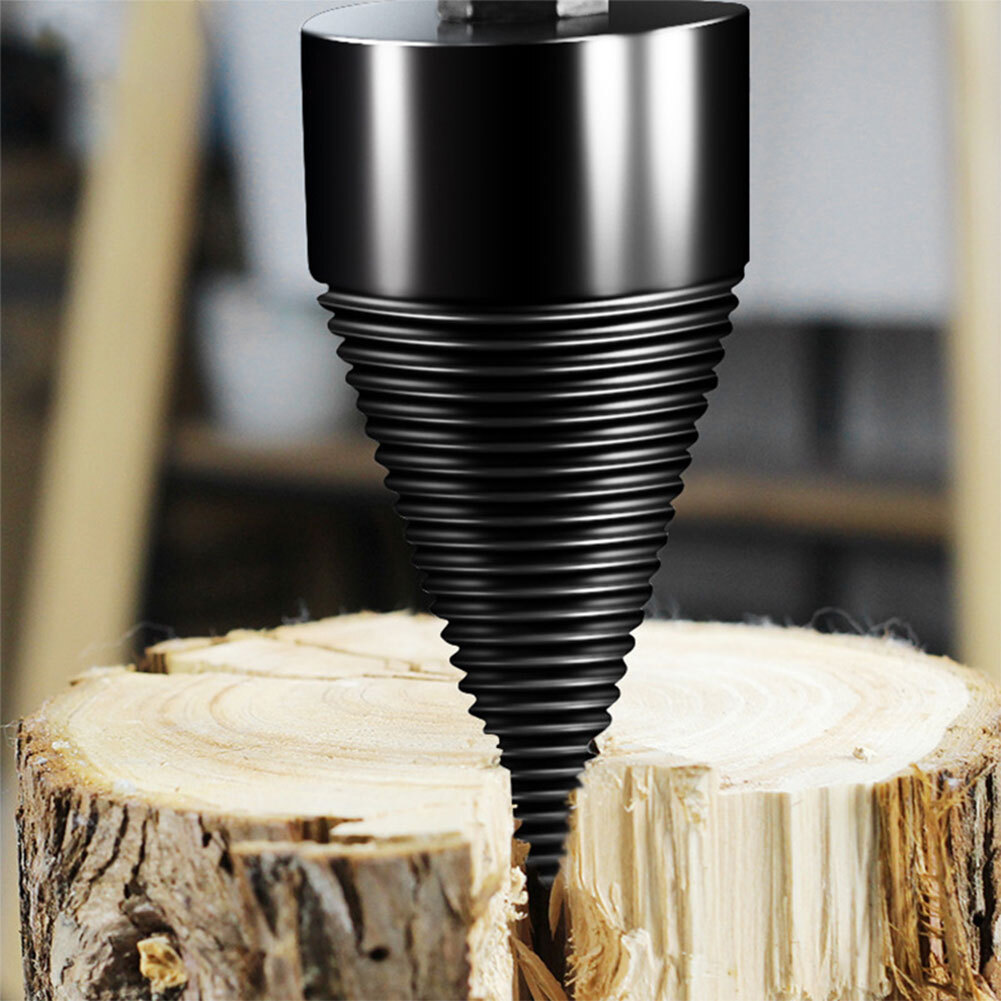 Foret Fendeur De Bois PEESHON - 32mm Et 42mm Avec 3 Poignées | Cône De Forage Pour Bois De Chauffage