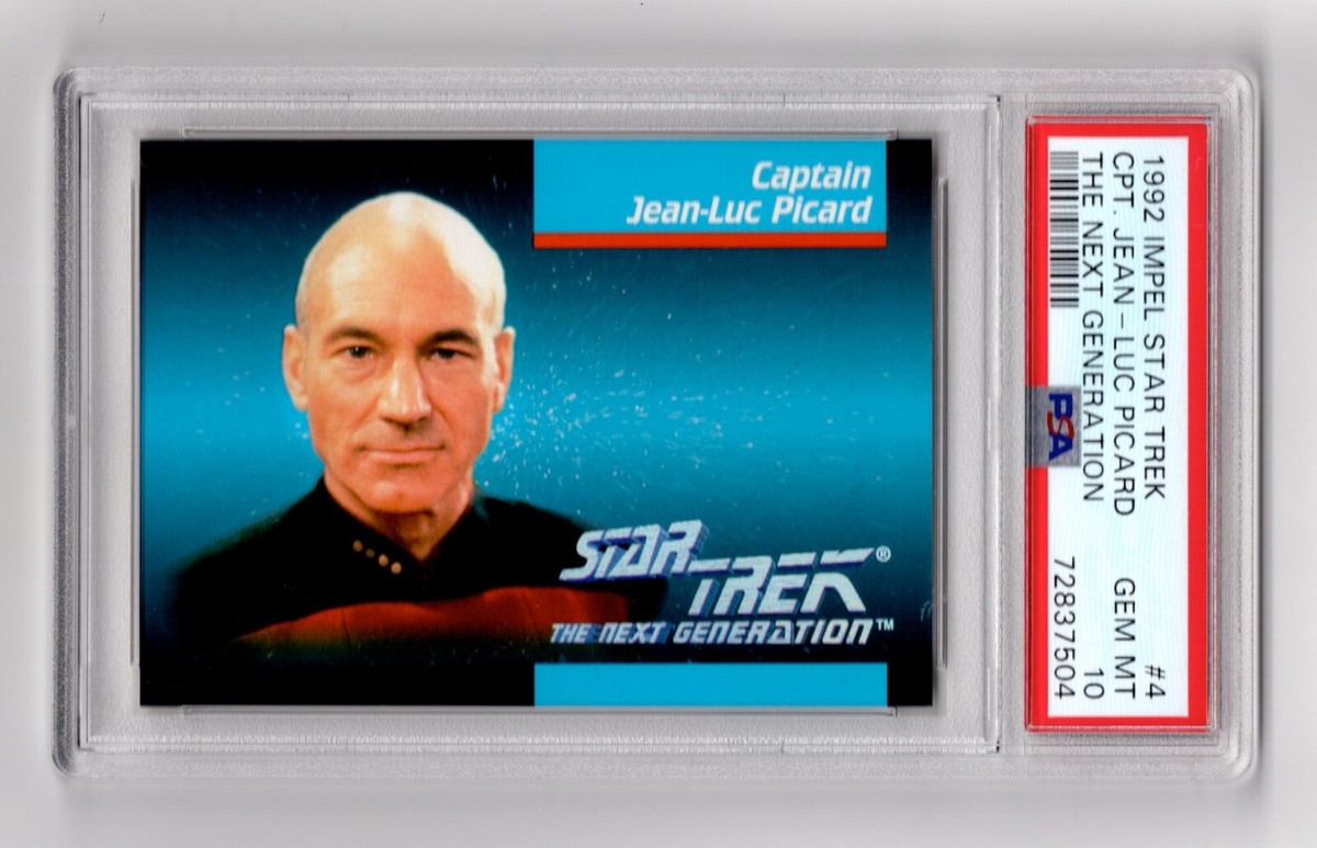 PSA 10 CAPTAIN PICARD 1992 STAR TREK Card PATRICK STEWART is
