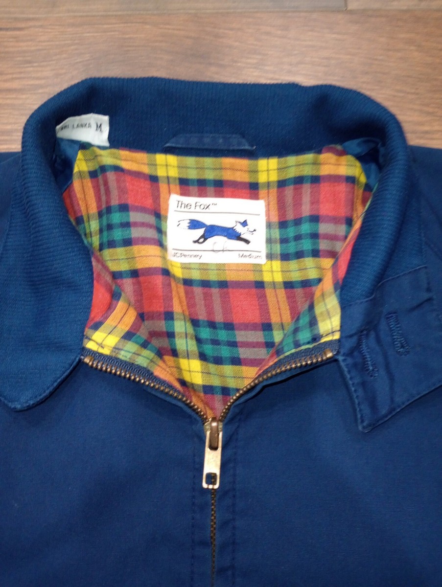 Vintage The Fox Jacket 70s JC Penny Coat Single Stitch Navy