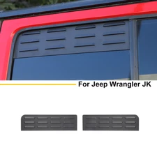 Black Rear Side Window Blinds Quarter Louver Vent Cover For Jeep Wrangler JK 07+