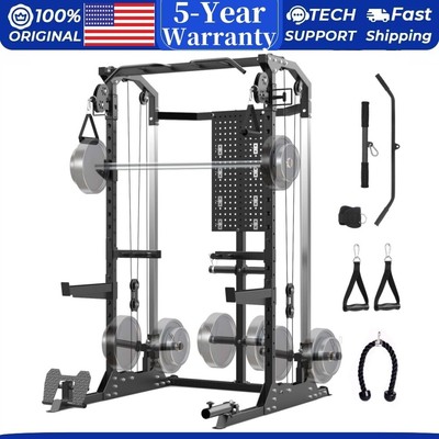 2000 LBS Power Cage Squat Rack Power Rack with Dual Independent Pulley System 