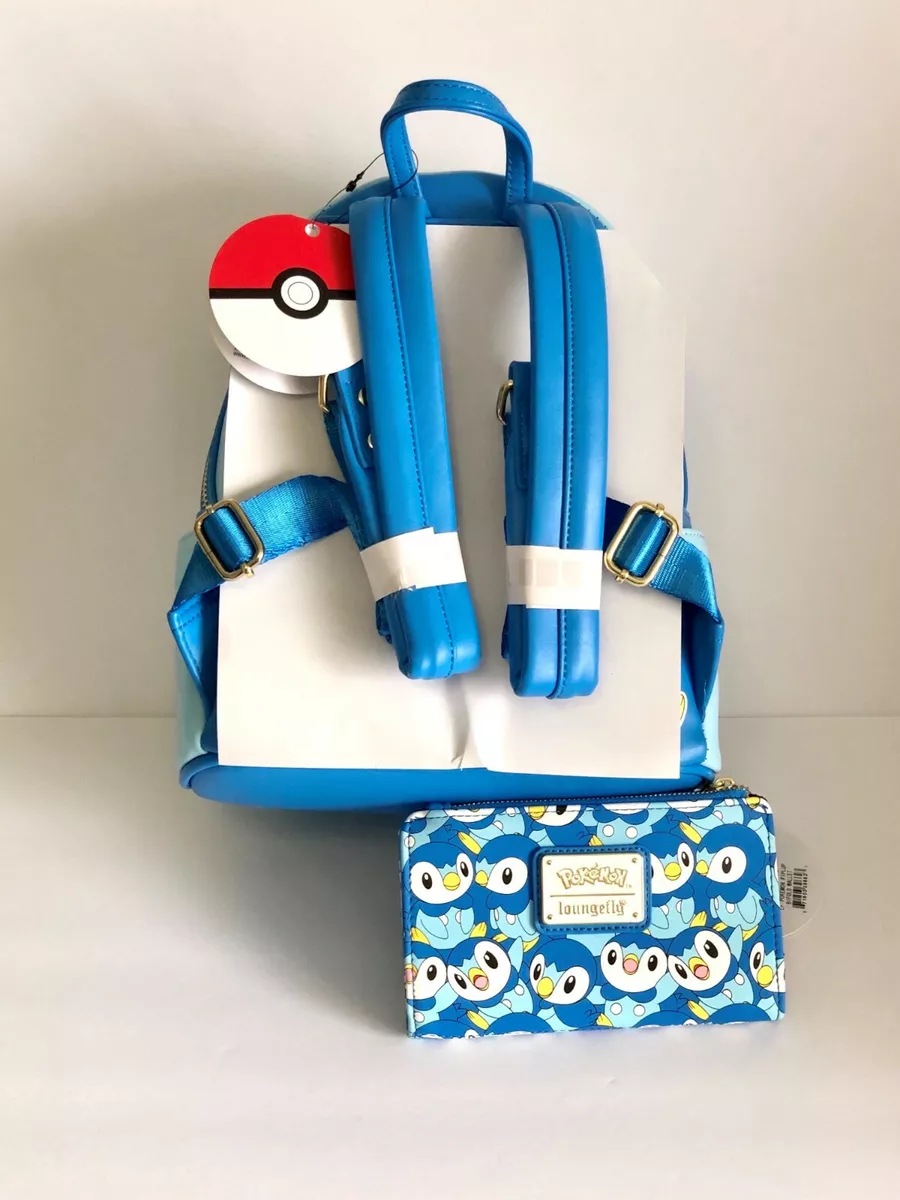 Loungefly Pok mon Piplup Mini Backpack Allover Print Small Wallet Set