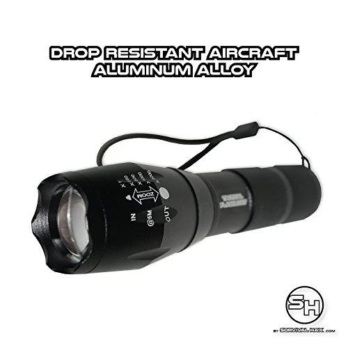 Tactical Flashlight 1000 Lumens CREE LED with Rechargeable Battery and Charger  - Image 3 of 4