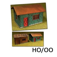 Proses 1/87: PLS-004 2 FerienhäUschen / 2 Cottages - Lasercut-Bausatz, Unbemalt