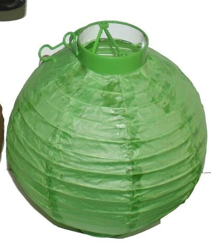 6 Battery-operated, Solid Color Chinese / Japanese Paper Lanterns 8" Black Green - Picture 12 of 18