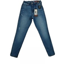 Celebrity Pink The Deb Light Distressed Curvy High Rise Faux Pocket Women's Jean