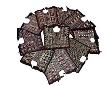 WHOLESALE LOT AFGHANI BANJARA DRESS YOKE NECK TRIBE OLD MIRROR WORK BLACK PATCH