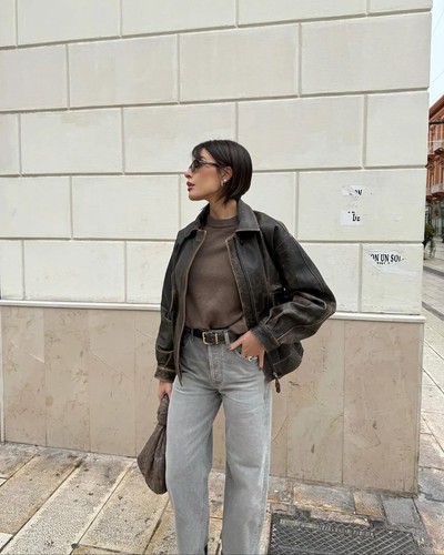 Women's Vintage Brown Distressed High-Quality Handcrafted Biker Leather Jacket - 第 2/6 張圖片