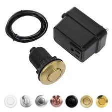 SinkTop Air Switch Kit for Garbage Disposals Brushed Gold Long Push Button