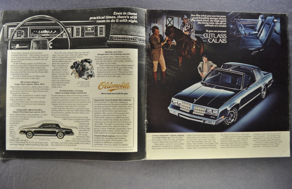 1982 Oldsmobile Brochure Cutlass Supreme Cruiser Wagon Nice