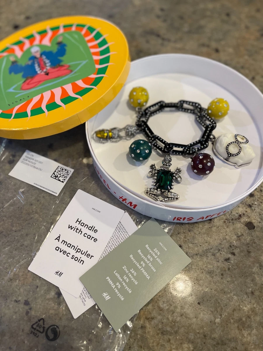 Iris Apfel x H&M HM VERY RARE DESIGNER Charm Bracelet Chain
