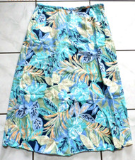 Talbots Womens Tropical Skirt Size 12 Linen Blend Multicolor Floral G110