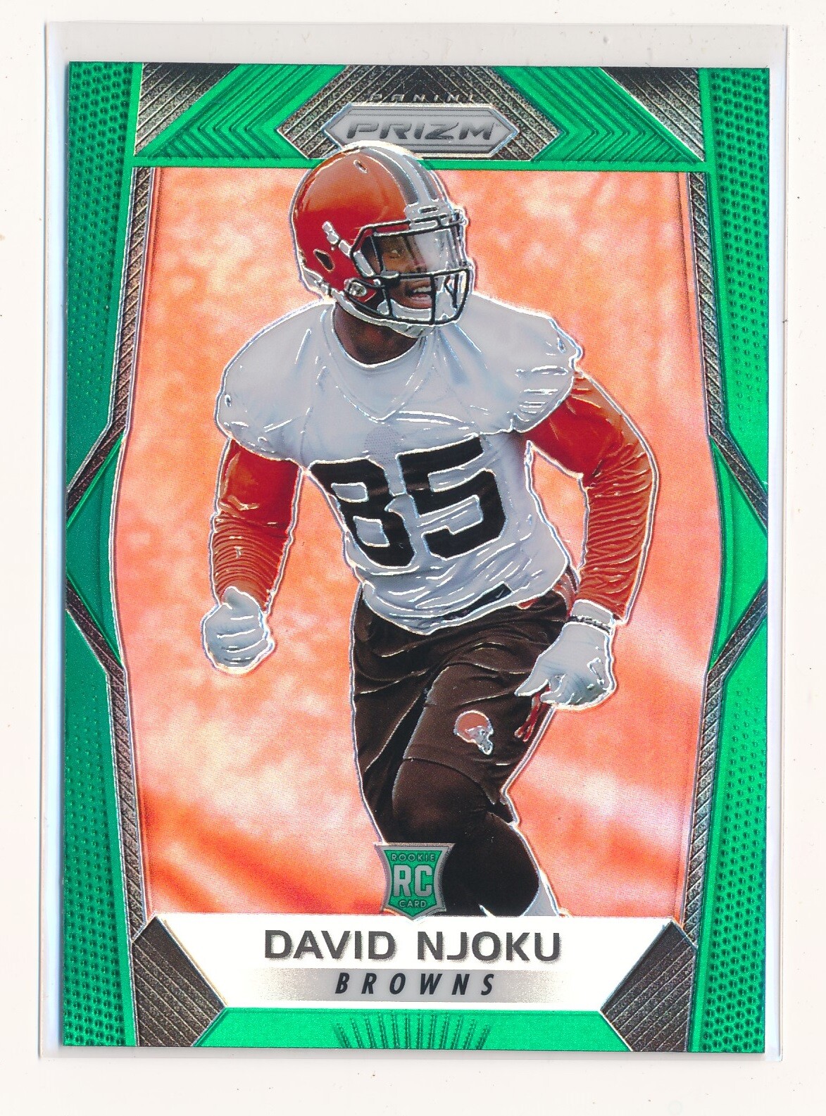 DAVID NJOKU 2017 PANINI PRIZM PRIZMS GREEN #201 RC ROOKIE *CLEVELAND BROWNS*