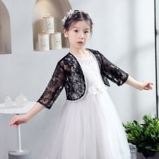 Lace Girls Children Beaded Bolero Shrug Cardigan Tippet Jacket Kids Wraps Sweet