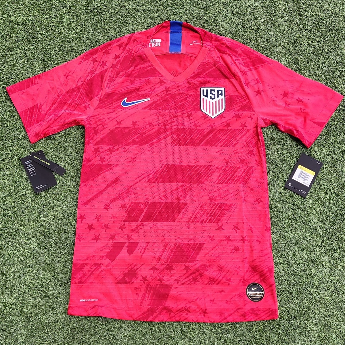 Nike USA Away Authentic Men's 19/20 Soccer Jersey - Red | eBay