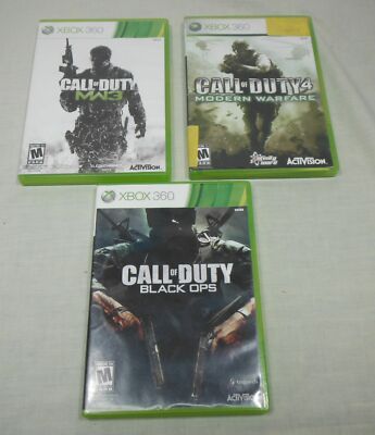 Bundle 3 Games Call of Duty: Black Ops, CoD 4 Modern Warfare, CoD 3 MW3 Xbox 360