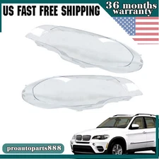 Fit For BMW X5 E70 2008-2013 4-Door 2X Headlight Lens Lamp Cover Lampshade New