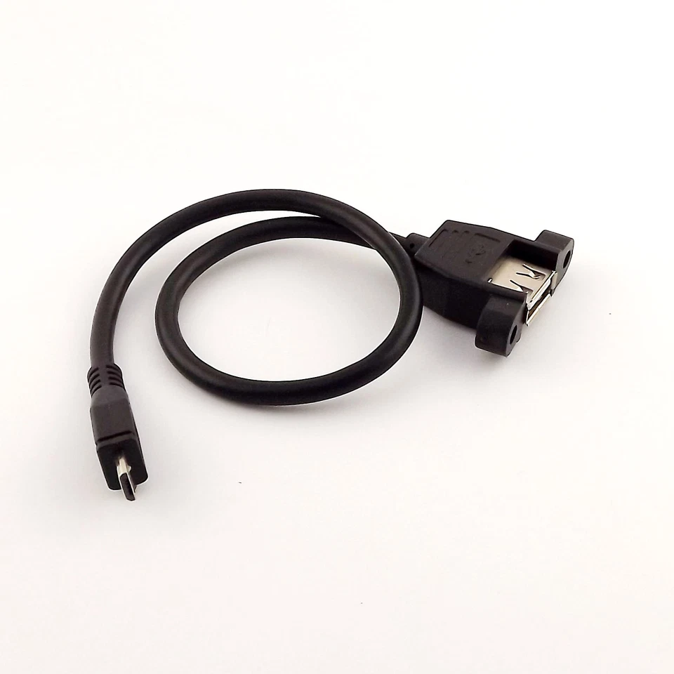 5x USB 2.0 A Female Panel Mount to Micro USB Male Adapter Cable for Android 1FT - Image 2 of 4