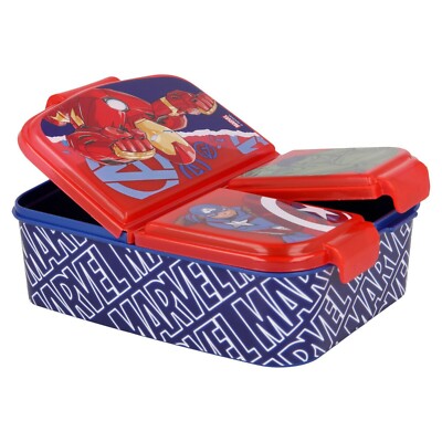 Avengers Marvel Brotdose mit 3 Fächern Sandwichbox Lunchbox Brotbox