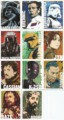 Star Wars Rogue One Series 1 ~ ''CHARACTER ICON'' 11-Card Insert Set (CI-1~CI-11)