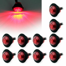 10Pcs 12V Car Truck Lorry Round LED Bullet Button Side Mini Marker Lights Lamp