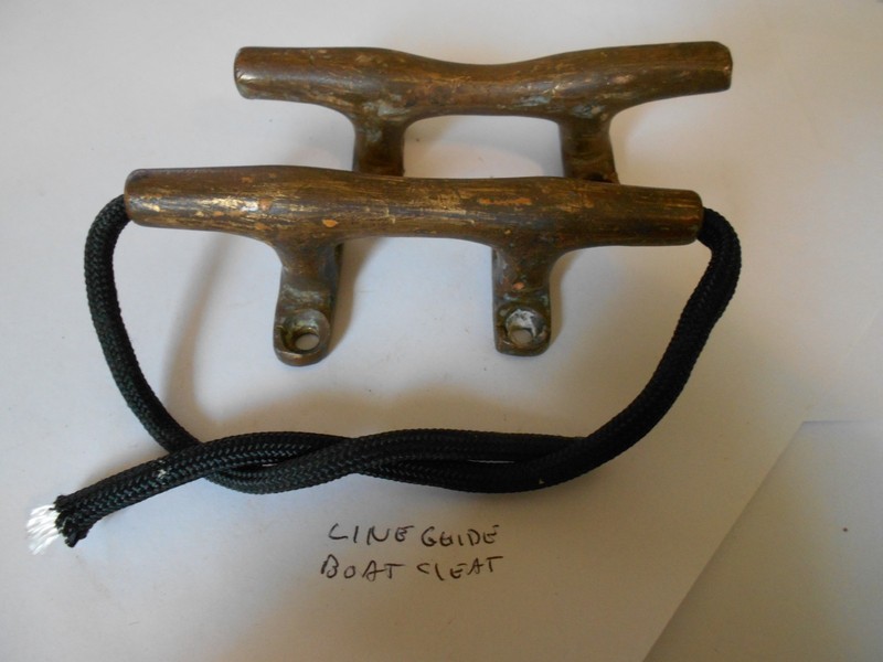 Antique solid brass boat rope line guide cleat 4 inch